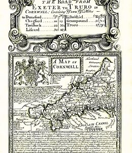 1720 Bowen Antique Map of Cornwall - Digital Download